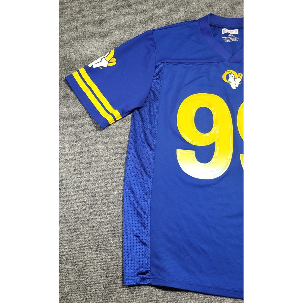 Los Angeles Rams Aaron Donald #99 NFL Team Apparel Blue Jersey Men's Size Medium - Picture 3 of 14